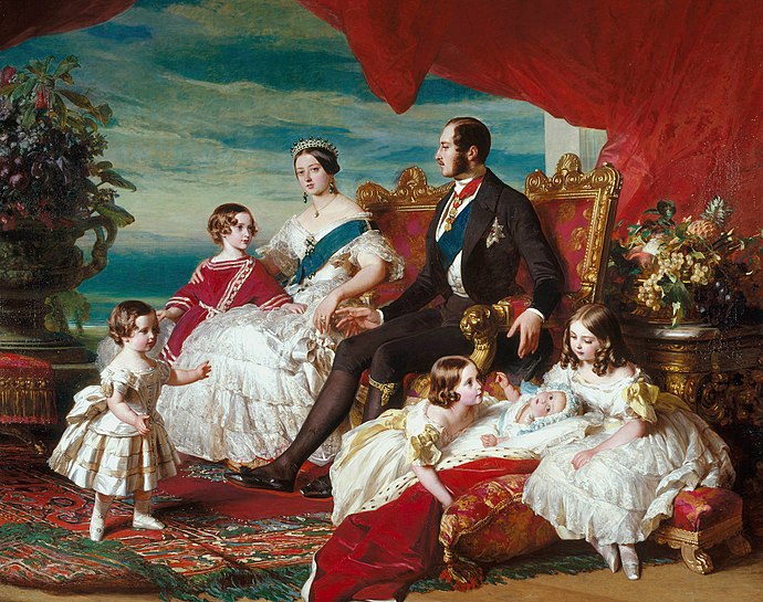 Koningin Victoria en Prins Albert met 5 van hun kinderen geschilderd door Franz Xaver Winterhalter Kennisbank Zilver.nl